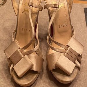 Christian Louboutin Gold Strappy Heels